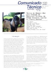 Thumbnail de Técnica de Western Blot para detecção de anticorpos antivírus da Artrite Encefalite Caprina no plasma seminal.