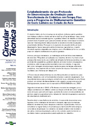 Thumbnail de Estabelecimento de um protocolo de sincronização da ovulação para transferência de embriões em tempo fixo para o Programa de Melhoramento Genético de Gado Leiteiro no Estado do Acre.