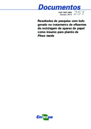 Thumbnail de Resultados de pesquisa com lodo gerado no tratamento de efluentes da reciclagem de aparas de papel como insumo para plantio de Pinus taeda.