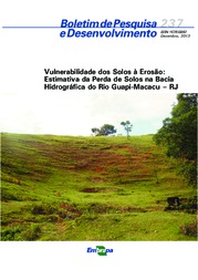 Thumbnail de Vulnerabilidade dos solos à erosão: estimativa da perda de solos na bacia hidrográfica do Rio Guapi-Macacu - RJ.