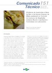 Thumbnail de Eficiência de inseticidas à base de nim e de extrato aquoso de melia azedarach no controle de imaturos de grapholita molesta (busck) (lepidoptera:tortricidae) em laboratório.