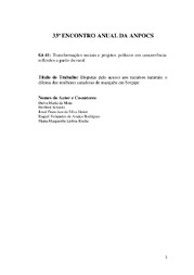 Thumbnail de Disputas pelo acesso aos recursos naturais: o dilema das mulheres catadoras de mangaba em Sergipe.