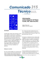 Thumbnail de Informações meteorológicas de Passo Fundo, RS: maio de 2012.