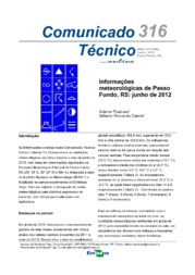 Thumbnail de Informações meteorológicas de Passo Fundo, RS: junho de 2012.