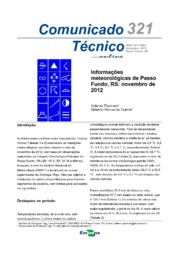 Thumbnail de Informações meteorológicas de Passo Fundo, RS: novembro de 2012.