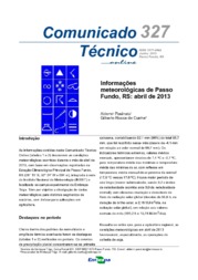 Thumbnail de Informações meteorológicas de Passo Fundo, RS: abril de 2013.