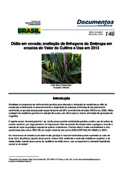 Thumbnail de Oídio de cevada: avaliação de linhagens da Embrapa em ensaios de valor de cultivo e uso em 2013.