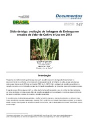 Thumbnail de Oídio de trigo: avaliação de linhagens da Embrapa em ensaios de valor de cultivo e uso em 2013.
