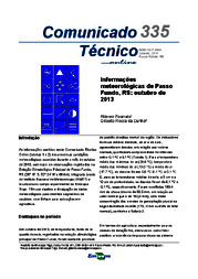 Thumbnail de Informações meteorológicas de Passo Fundo, RS: outubro de 2013.