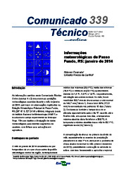 Thumbnail de Informações meteorológicas de Passo Fundo, RS: janeiro de 2014.