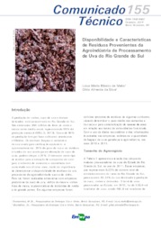 Thumbnail de Disponibilidade e características de resíduos provenientes da agroindústria de processamento de uva do Rio Grande do Sul.