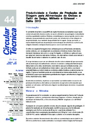Thumbnail de Produtividade e custos de produção de silagem para alimentação de ovinos a partir de sorgo, milheto e girassol.