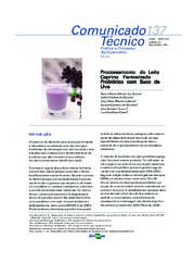 Thumbnail de Processamento de leite caprino fermentado probiótico com suco de uva.