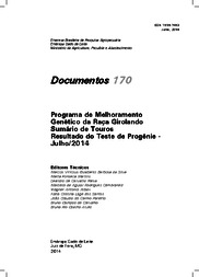 Thumbnail de Programa de melhoramento genético da raça Girolando - Sumário de touros - Resultado do teste de progênie - Julho/2014.