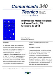 Thumbnail de Informações meteorológicas de Passo Fundo, RS: fevereiro de 2014.