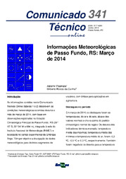 Thumbnail de Informações meteorológicas de Passo Fundo, RS: março de 2014.
