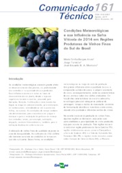 Thumbnail de Condições meteorológicas e sua influência na safra vitícola de 2014 em regiões produtoras de vinhos finos do Sul do Brasil.